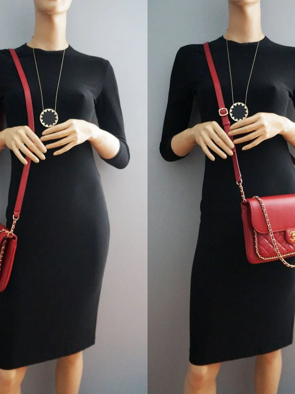 Chanel Unchained Red Leather Messenger Crossbody Flap Bag-NO DUST BAG